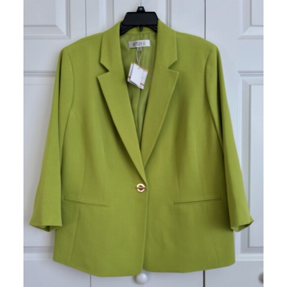 Kasper Jackets & Blazers - KASPER WOMEN'S BLAZER KIWI GREEEN PLUS SIZE 14W/16W/18W/22W CAREER WORK BUSINESS